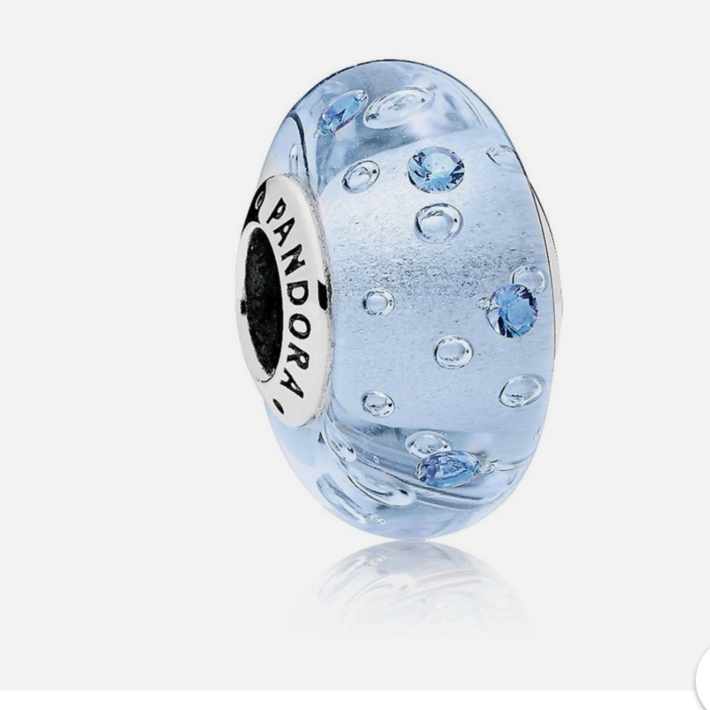 Retired, Authentic Pandora, Ice Drop Murano glass charm #796365cz